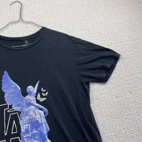 FKN RICH Mens Graphic T Shirt Black Streetwear Greco Roman Neo-Classic Read - Picture 3 of 11